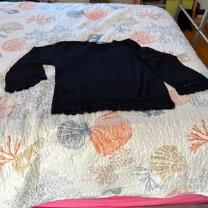 Black, crochet details sweater. Large